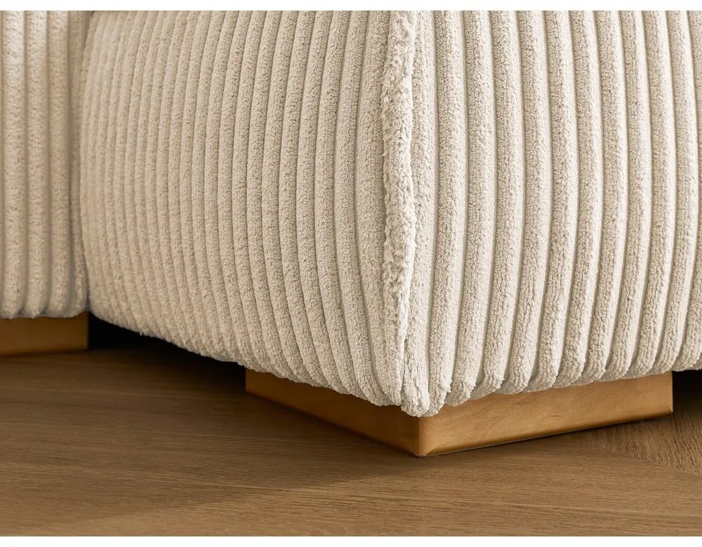 Jasnobrązowa sztruksowa rozkładana/ze schowkiem sofa 244 cm Chelsea – Bobochic Paris