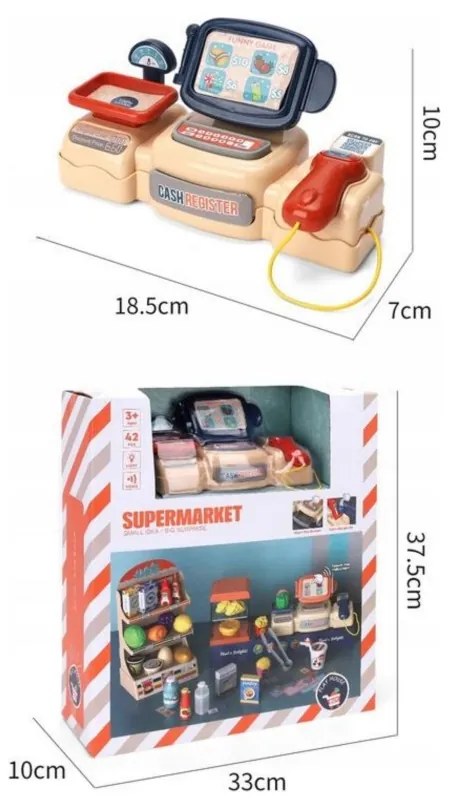 Woopie sklep supermarket kasa fiskalna 42 el.