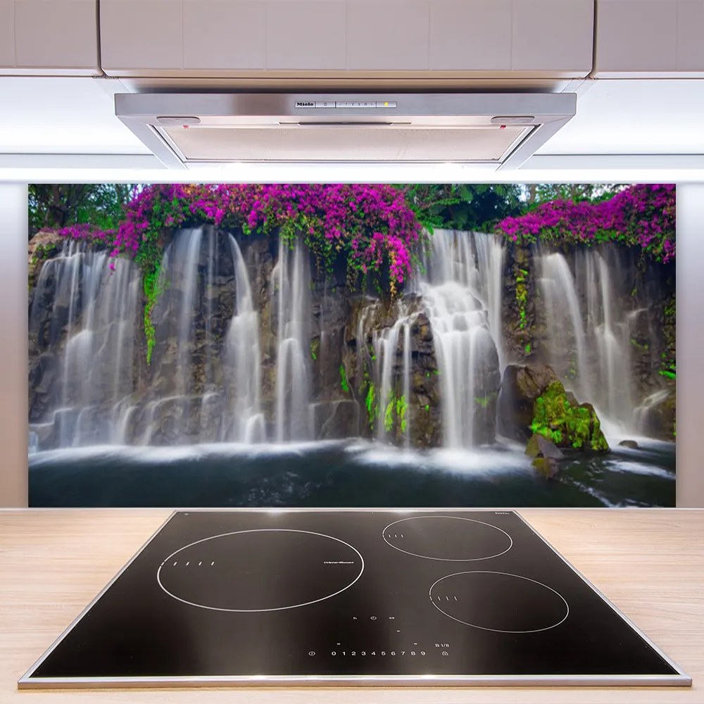 Panel Szklany do Kuchni Potężny Wodospad Górski