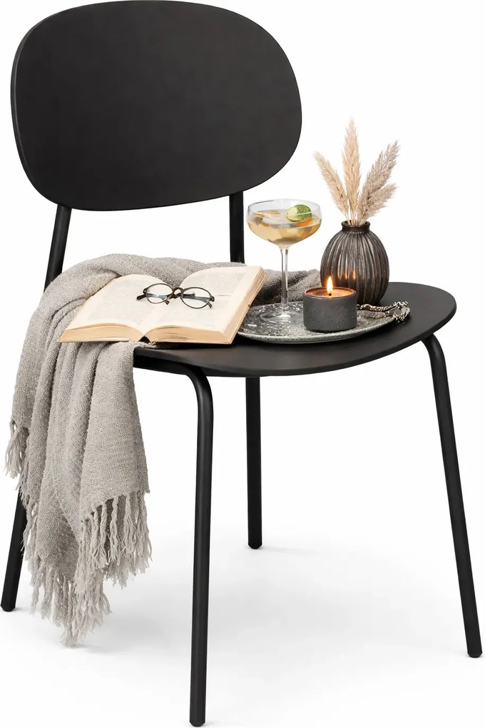 Czarne minimalistyczne krzesło T7-N53
