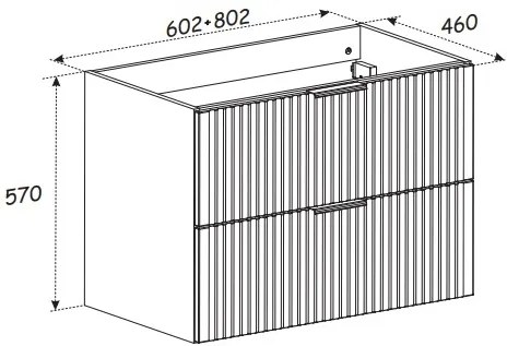 Szafka wisząca podumywalkowa w kolorze naturalnego drewna 80 x 46 cm ASTROS Light oak