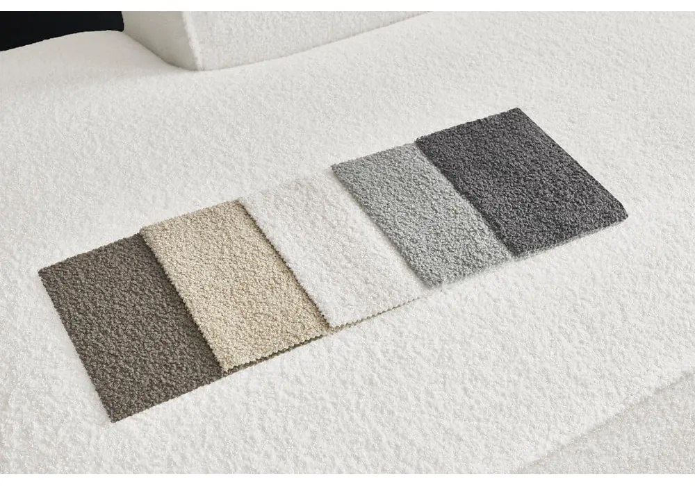 Biały podnóżek modułowy z materiału bouclé Megeve – Bobochic Paris