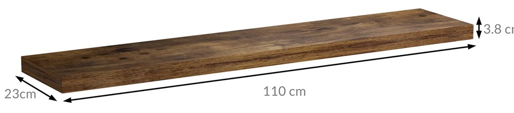 Półka ścienna FIGO+ z konsolą, 110cm, ciemny dąb Casaria