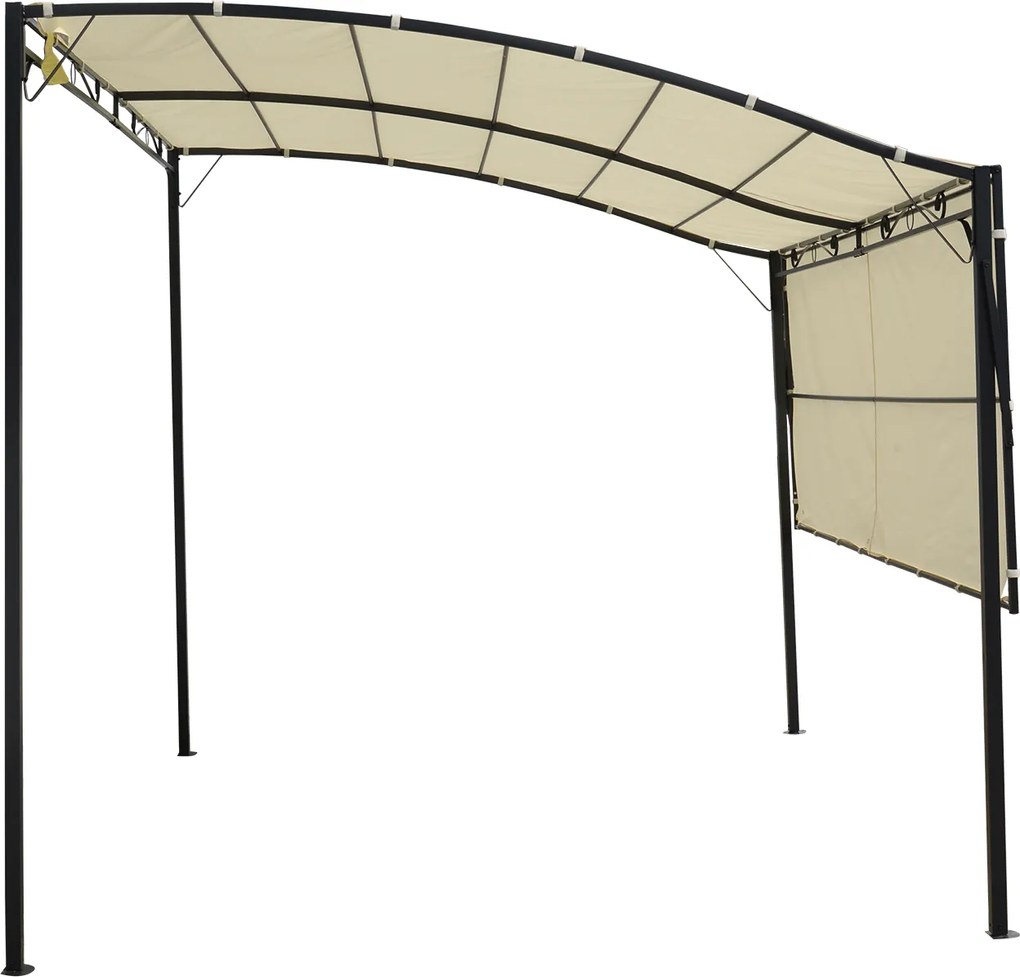 Altana Ogrodowa z Markizą Składanym Bokiem Ochrona UV Stabilna Konstrukcja 3mx25m | Aosom PL