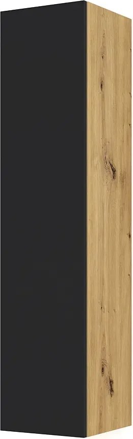 Modułowy regał ścienny dąb artisan + czarny T3-L45