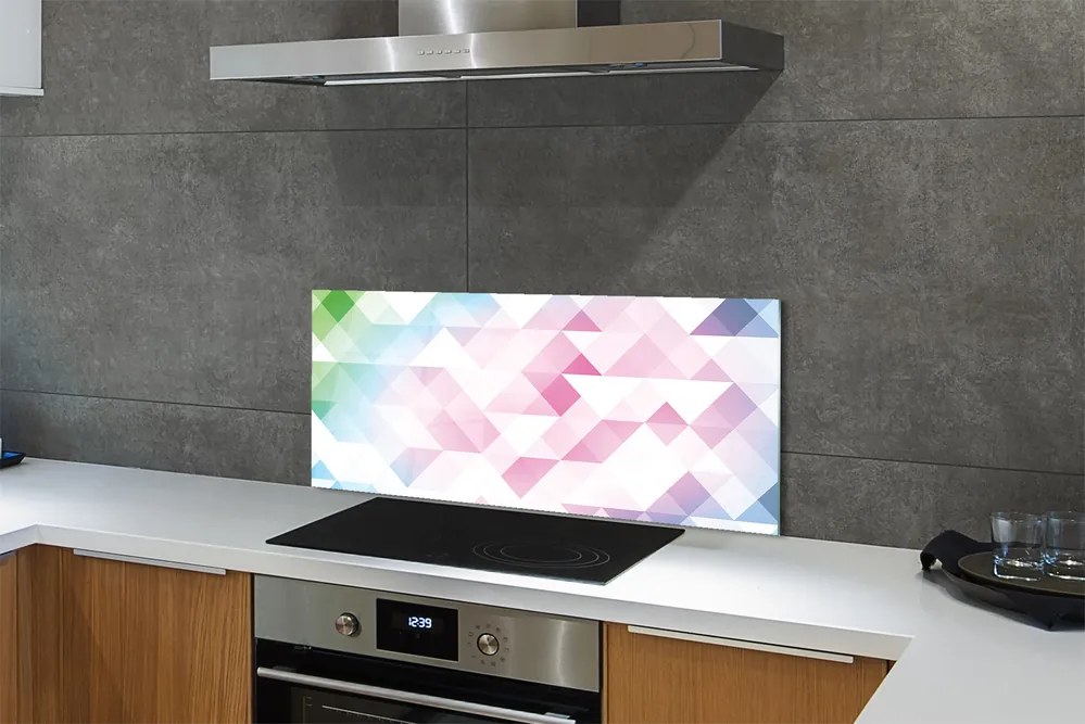 Panel szklany do Kuchni Tęczowy Wzór Diamentów