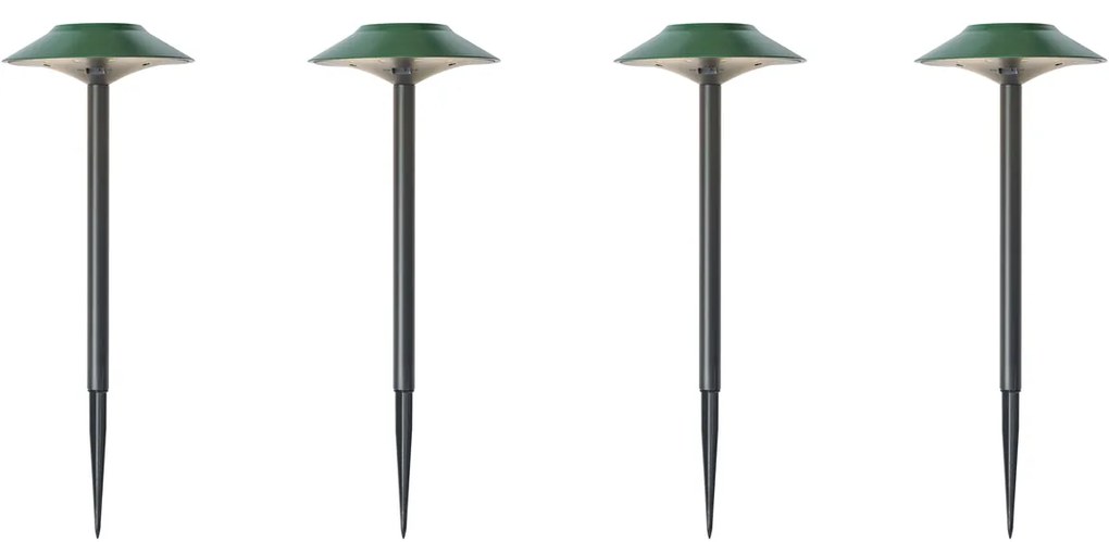 Zewnetrzna Zestaw 4 zielonych reflektorów szpilkowych z LED IP44 solarnych - Mushroom Nowoczesny Oswietlenie zewnetrzne