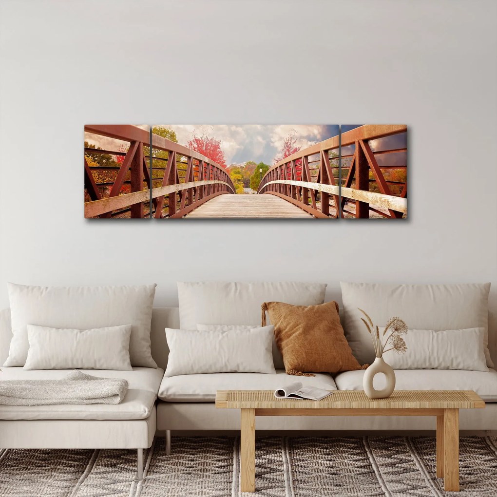 Obraz - drewniany most (170x50 cm)