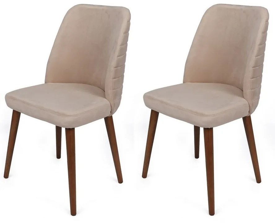Zestaw krzeseł do jadalni Tutku Cream and Walnut, 2 szt.