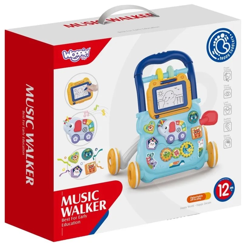Woopie baby interaktywny chodzik pchacz muzyczny + znikopis