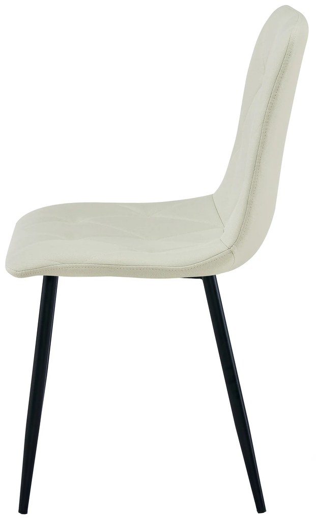 Kremowe krzesło do kuchni LIBRA z czarnymi nogami