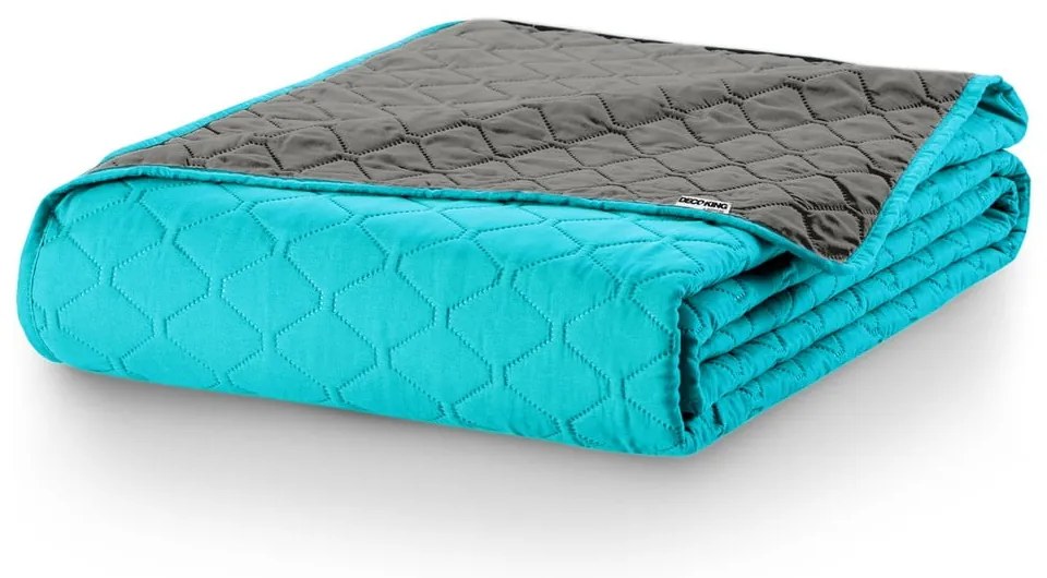 Turkusowa narzuta z mikrowłókna DecoKing Axel, 200x220 cm