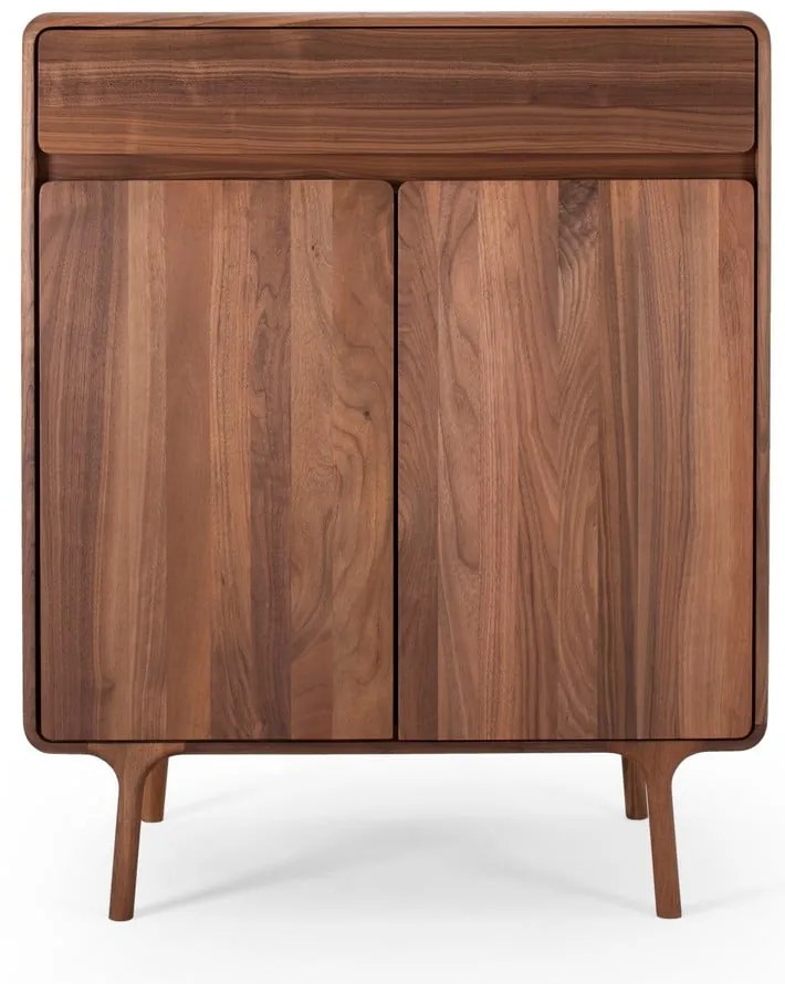 Brązowa komoda z litego drewna orzechowego 90x110x45 cm Fawn – Gazzda