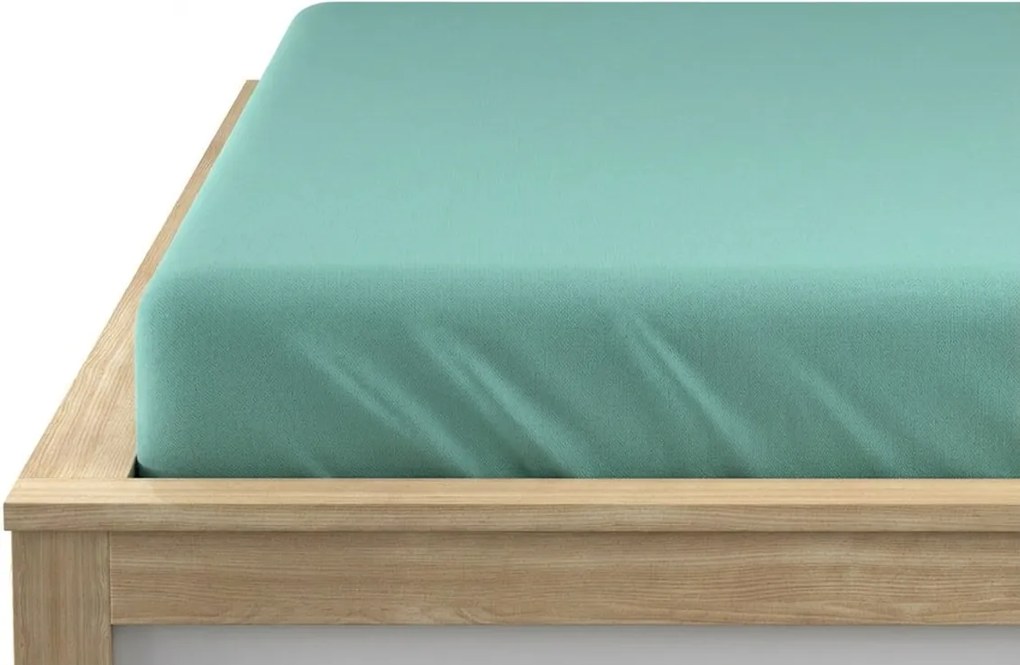 PrzytulneMieszkanie.pl Prześcieradło jersey miętowe 90 x 200 cm