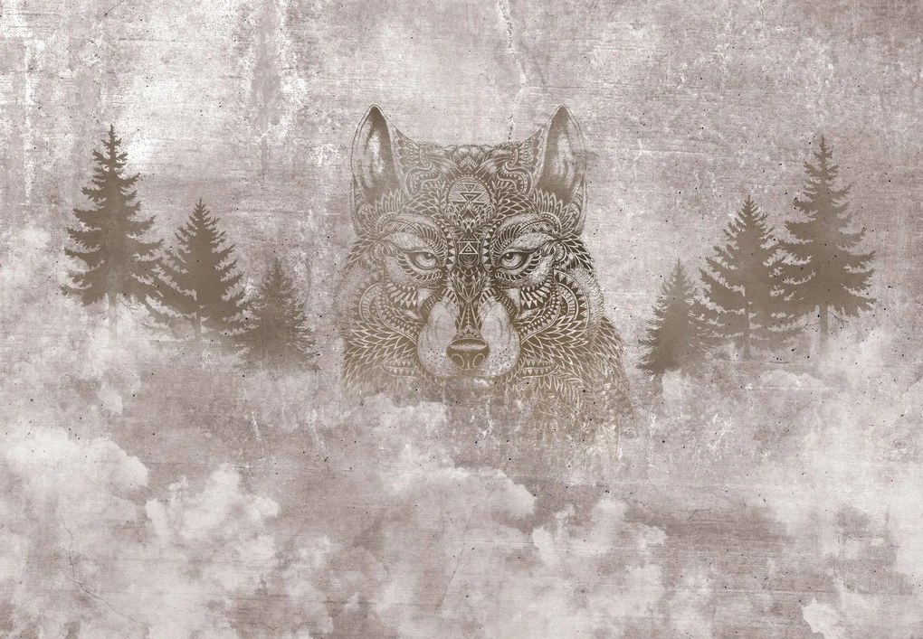 Fototapeta - Wilk z mandali (196x136 cm)