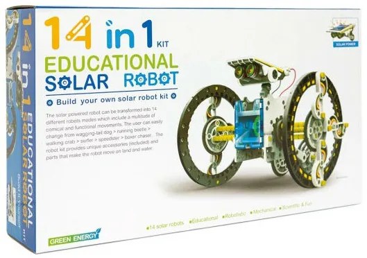 Edukacyjny Zestaw Solarny Robot 14w1 - Pies, Łódka