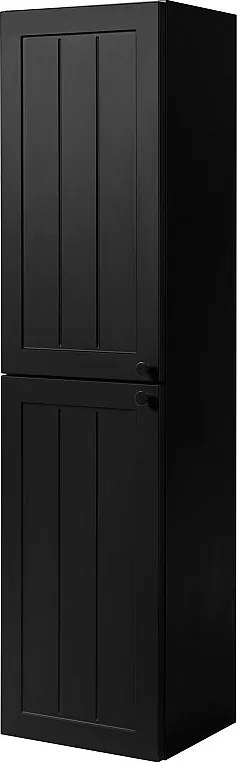 Szafka łazienkowa czarna, 35 x 136 x 27 cm, uchwyt czarny