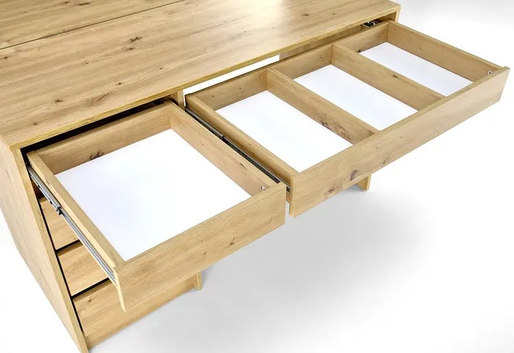 Toaletka Z Lustrem I Led Dąb Artisan R0-F39