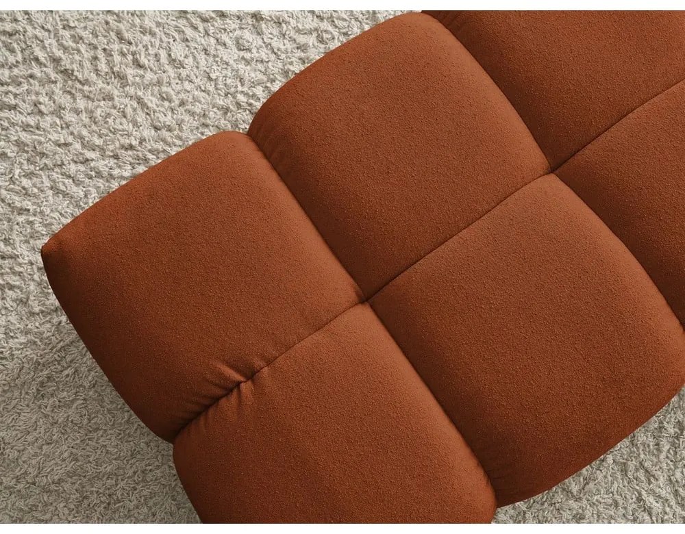 Ceglasty podnóżek z materiału bouclé Everest – Bobochic Paris