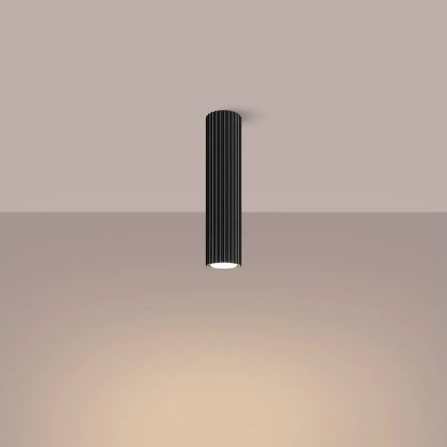 Lampa sufitowa minimalistyczny Gloow, aluminium - 1 źródło światła 3000K - L.6.5 x H.30 cm - czarny