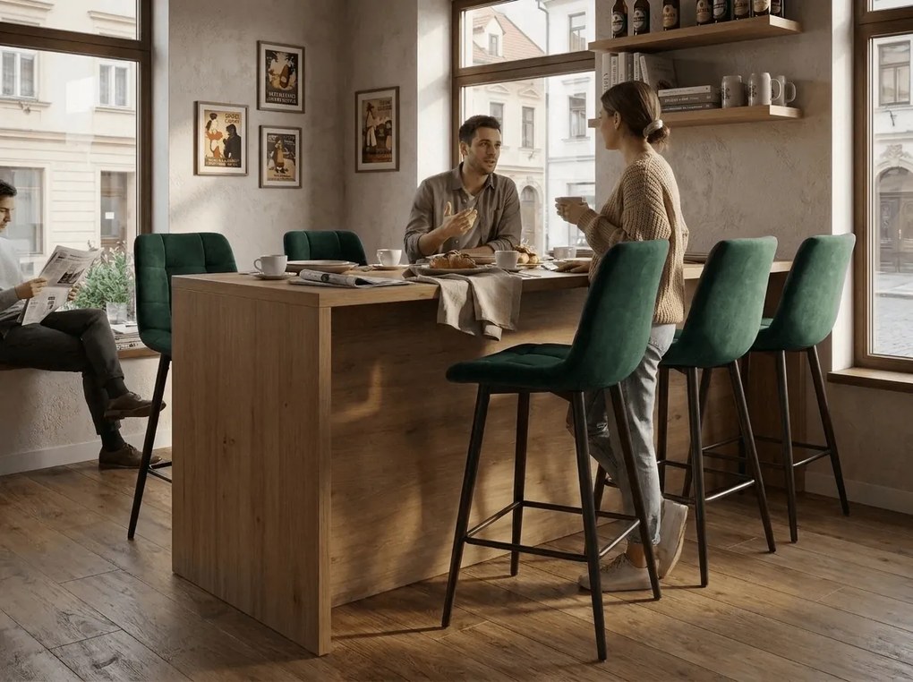 Hoker CHIC VELVET z czarnymi nogami, ciemnozielony