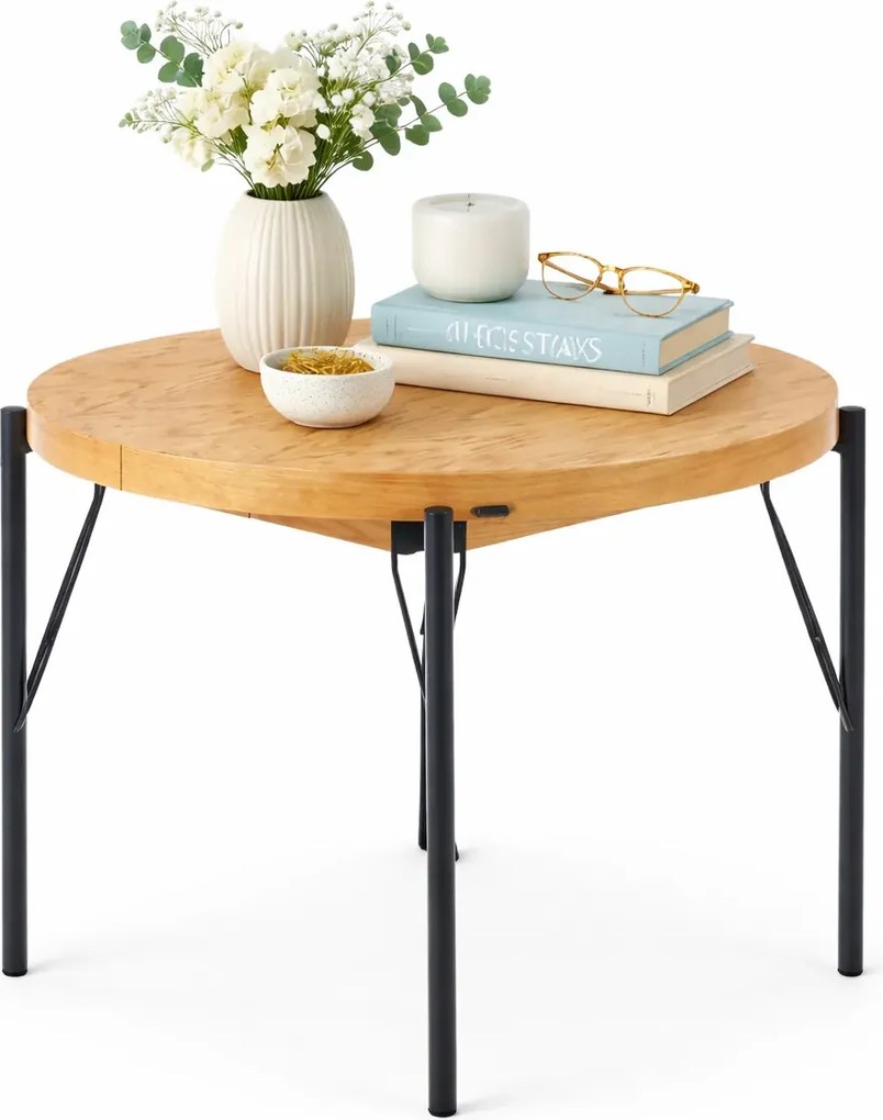 Stół nowoczesny rozkładany dąb naturalny + czarny B6-E91