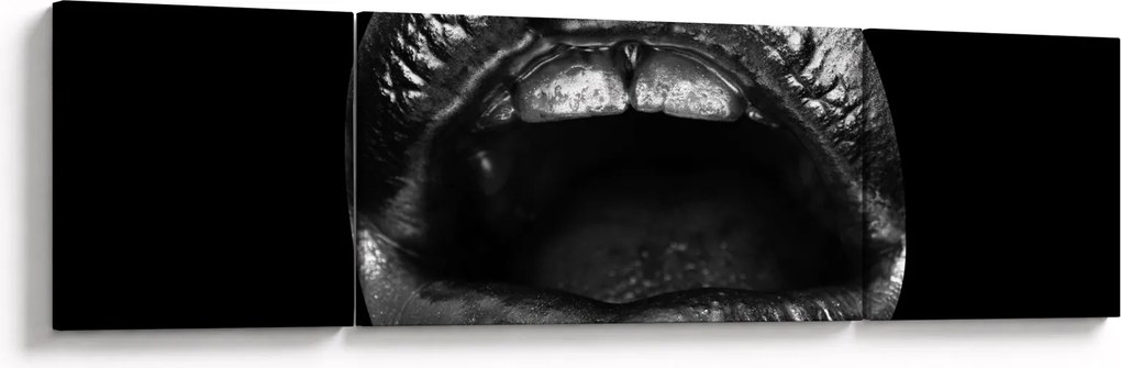 Obraz - Błyszczące usta (170x50 cm)