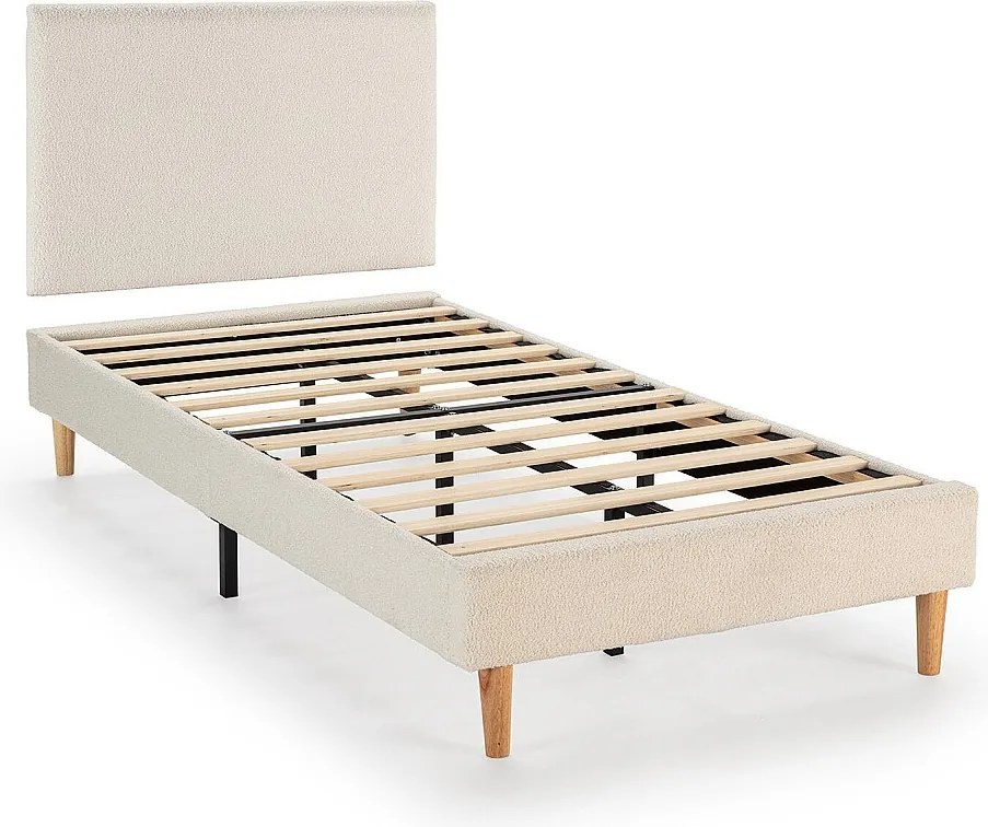 Kolumna Sommier + zagłówek Niebla 90x190 cm Beżowy