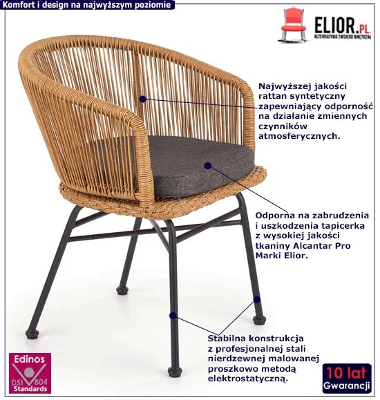 Krzesło ogrodowe z rattanu W2-L08