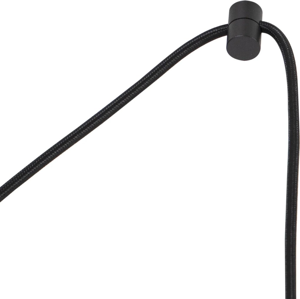 Lampa wisząca czarna z wtyczką i brązowym kloszem z białym wnętrzem 31,5 cm - Cavalux