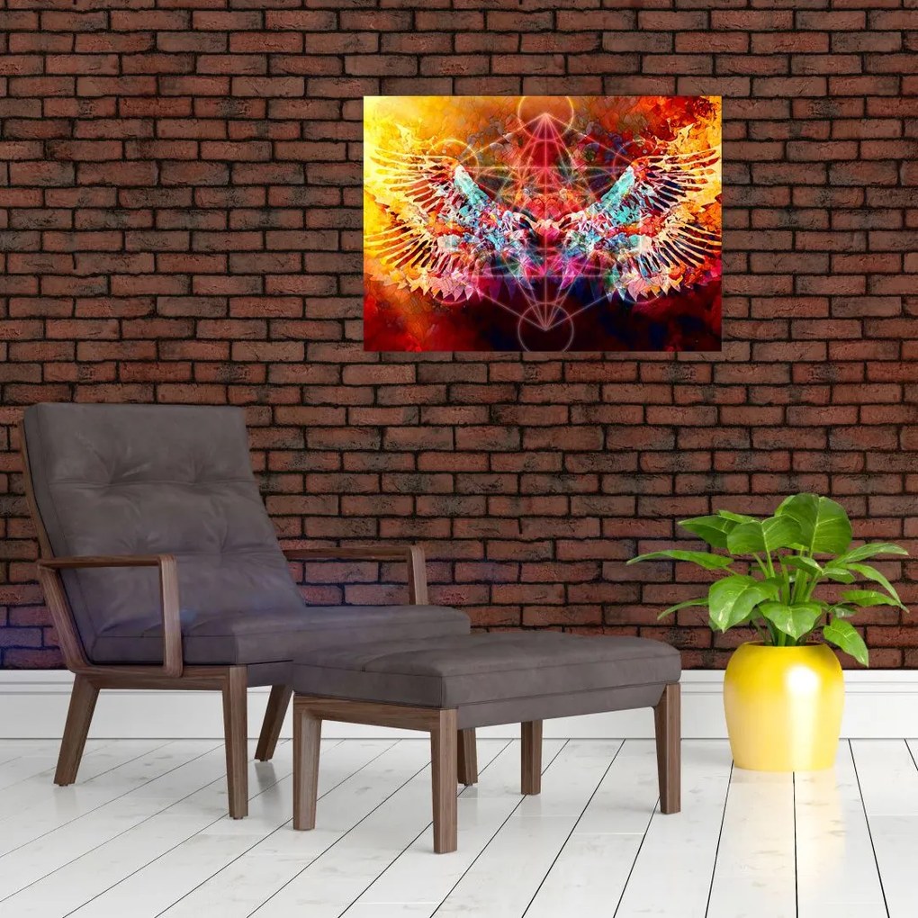Obraz - Merkaba ze skrzydłami, abstrakcja (70x50 cm)
