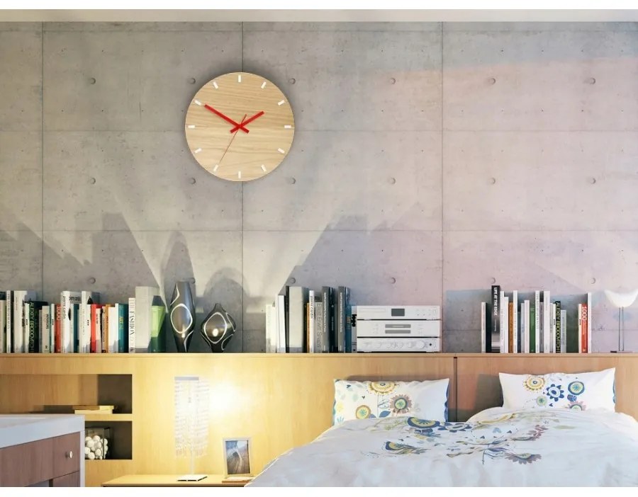 Zegar na ścianę nowoczesny drewniany z cichym mechanizmem okrągły solidny