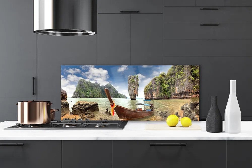 Panel nad blat kuchenny Łódka Przy Skalistym Brzegu