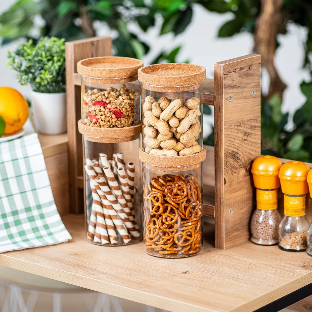 4Home Szklany pojemnik do żywności z pokrywką Cork, 1000 ml, 1000 ml