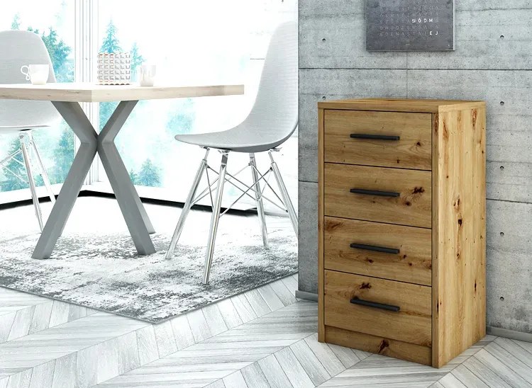 Wąska Komoda Z Szufladami Dąb Artisan P3-G68