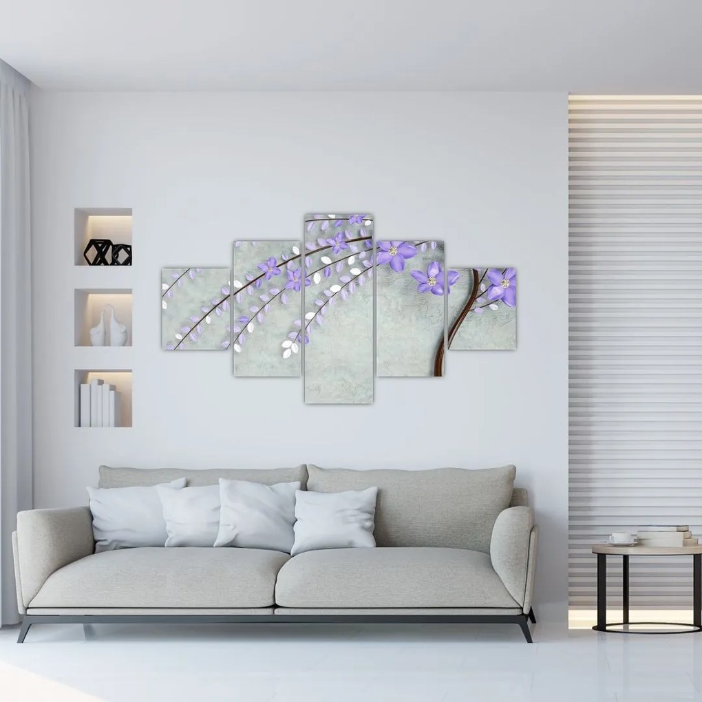 Obraz - Fioletowy deszcz (125x70 cm)