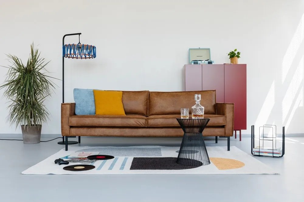 Jasnobrązowa sofa ze sztucznej skóry Scandic Rate