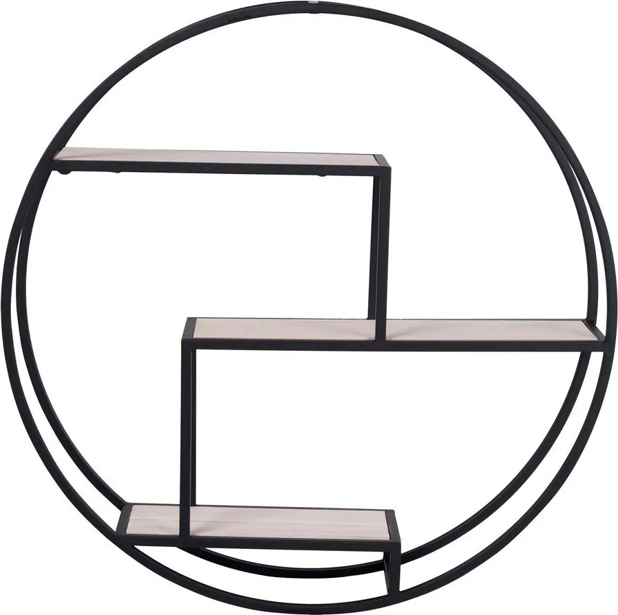 Czarno-naturalna wielopoziomowa półka z litego drewna paulowni 62 cm Rotterdam – House Nordic