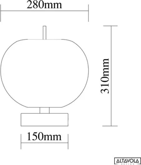 Lampa stołowa ze szklanym kloszem i oświetleniem LED Apple T