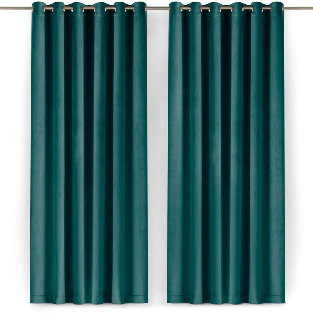 Morska aksamitna zasłona częściowo zaciemniająca (dimout) 265x270 cm Velto – Filumi