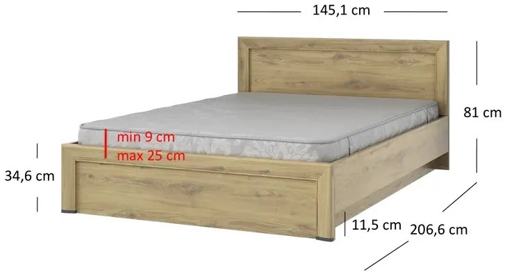 Podwójne łóżko z pojemnikiem 140x200 - Salmi 4X