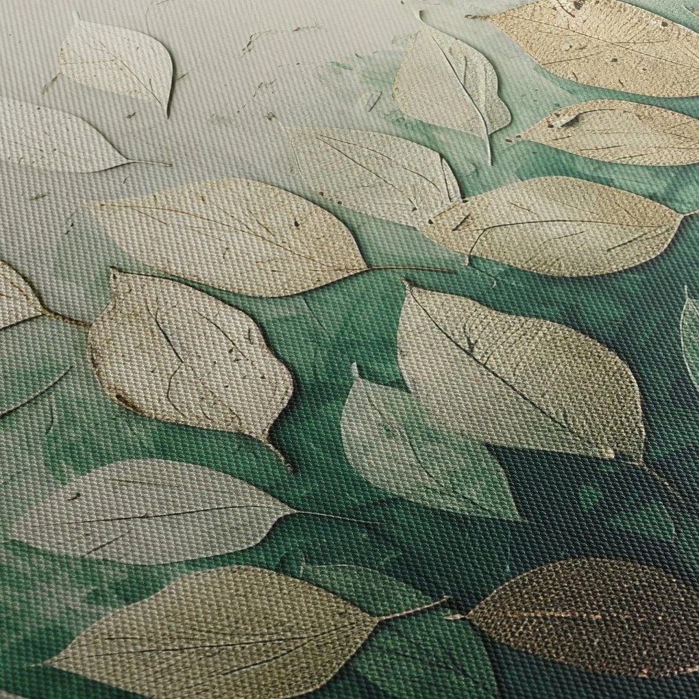 Obraz - Złoto-zielone liście (125x70 cm)