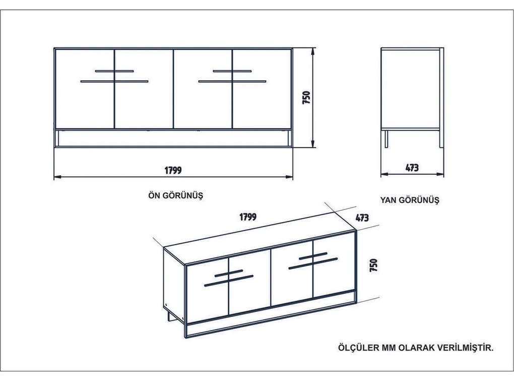 Szafka Polka Gold and White