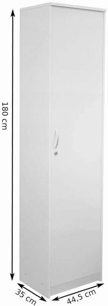 Biała Szafa Biurowa Zamykana Na Klucz 90X200 P5-L87