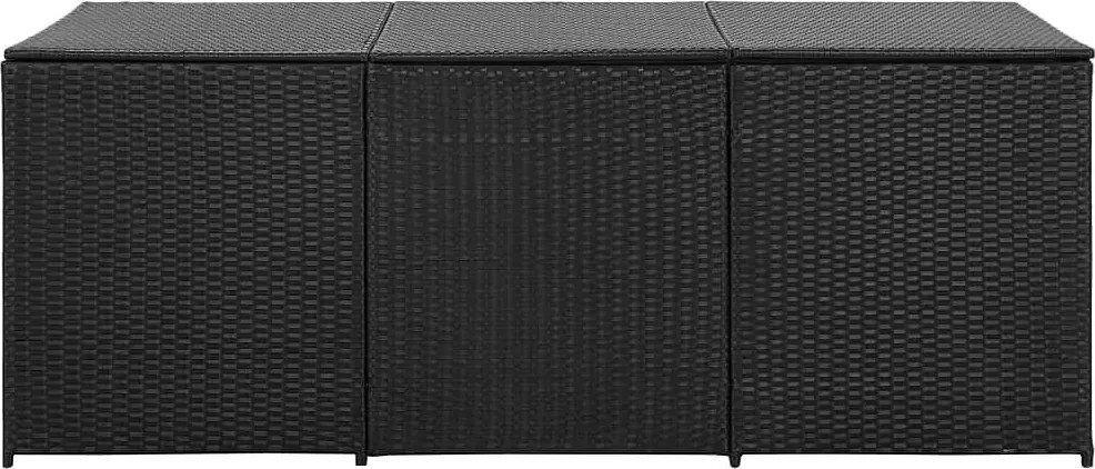 Rattanowa czarna skrzynia ogrodowa F6-Z26