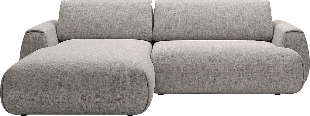 Kanapa narożna rozkładana z tkaniny szenilowej w kolorze szarym MONELIA