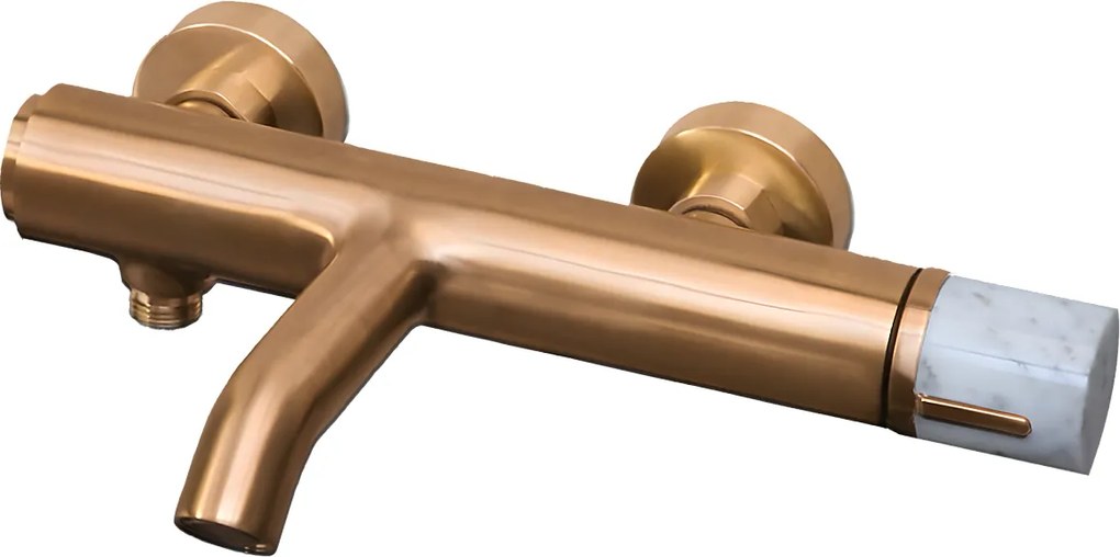 Manopola mieszacz wannowo-prysznicowy mechaniczny marmur szczotkowany miedzią - Essebagno