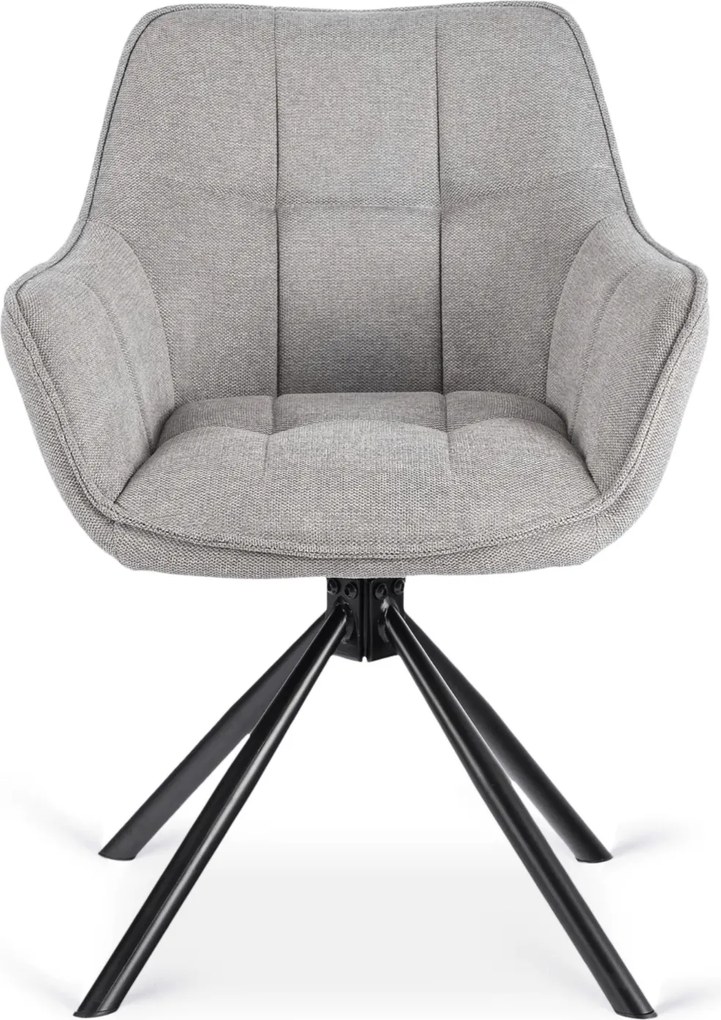 Krzesło Tapicerowane Obrotowe PEONY 2 Szare Nowoczesne Loft