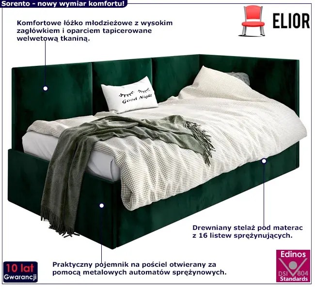 Zielony tapczan tapicerowany W6-M88