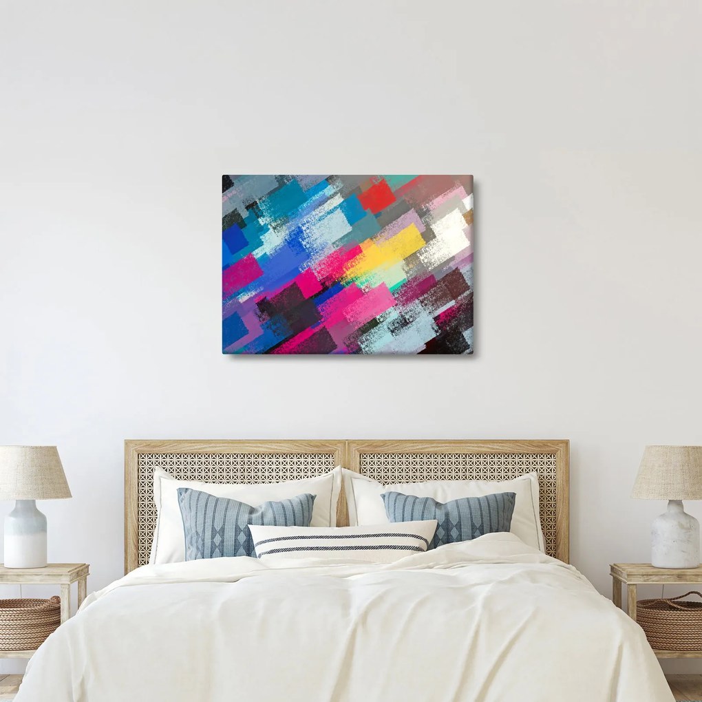 Obraz - Kolorowe pociągnięcia pędzlem (70x50 cm)